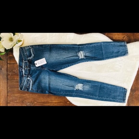 Just USA Denim - JUST USA Mid-Rise Skinny Distressed Jeans, 28